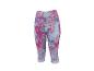 Capri-Fitness-Leggings mit abstraktem Muster in Pink, Blau und Lila.