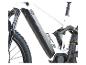 Weißes E-Mountainbike: integrierter Dice-Akku, RockShox-Dämpfer.