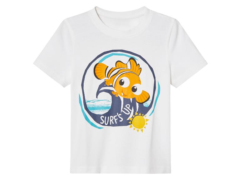 Weißes Kinder-T-Shirt mit Nemo, Surf-Motiv.