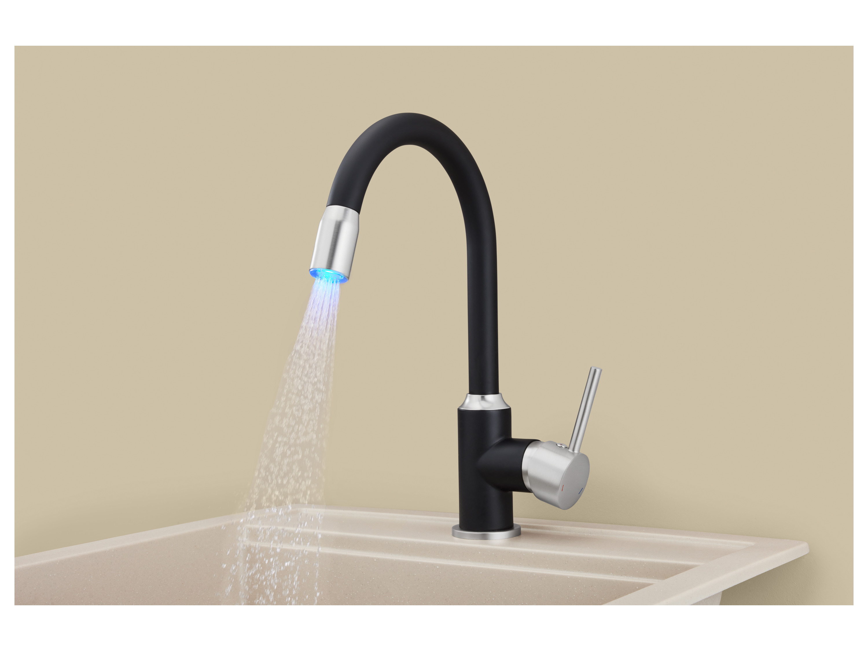 LIVARNO® LED-Spültischarmatur (satiniert-schwarz) – Bild 2 von 4