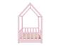 Rosa Kinderhausbett mit Lattenrost aus Holz