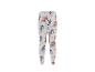 Weiße Kinderleggings mit Welpen- und rosa Pfotenabdruckmuster