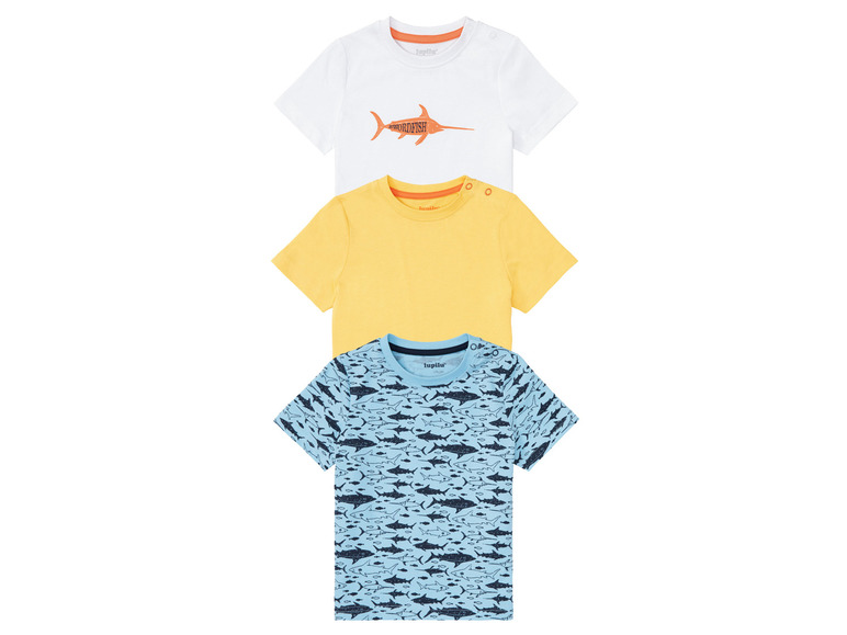 Gehe zu Vollbildansicht: lupilu® Kleinkinder Jungen T-Shirt, 3 Stück, aus reiner Baumwolle - Bild 2