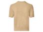 Beige Strickbluse mit kurzen Ärmeln, Rückansicht