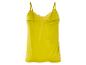 Ein gelbes Top mit Spaghettiträgern und Spitze.