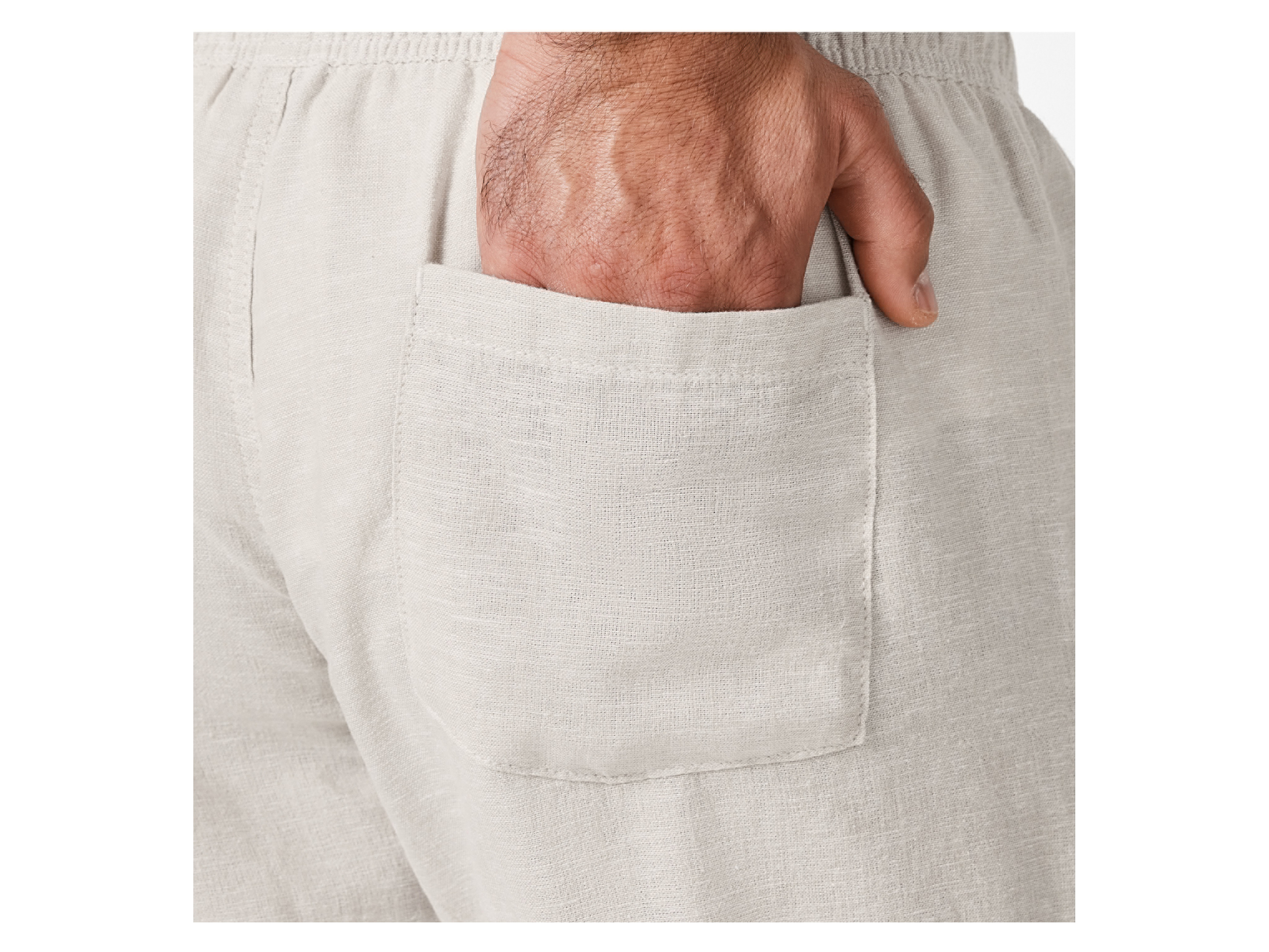 Thumbnail - LIVERGY® Herren Bermuda mit Leinen (Beige, M (48/50))