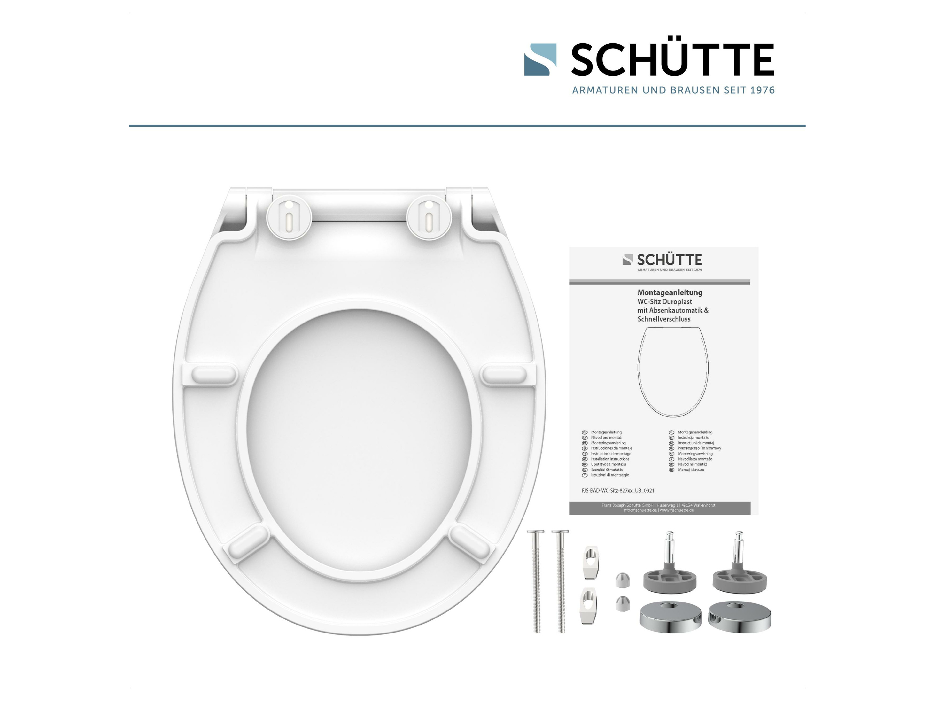 Schütte WC-Sitz SLIM, Duroplast, Absenkautomatik, Schnellverschluss, besonders flache Form – Bild 4 von 4