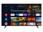 Ein Telefunken-Fernseher mit dem Film 'Everything Everywhere All at Once' auf Google Play und Apps wie YouTube und Twitch.
