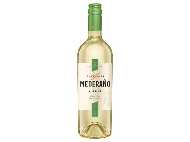 Eine Flasche Freixenet Mederaño España Blanco halbtrockener Weißwein.