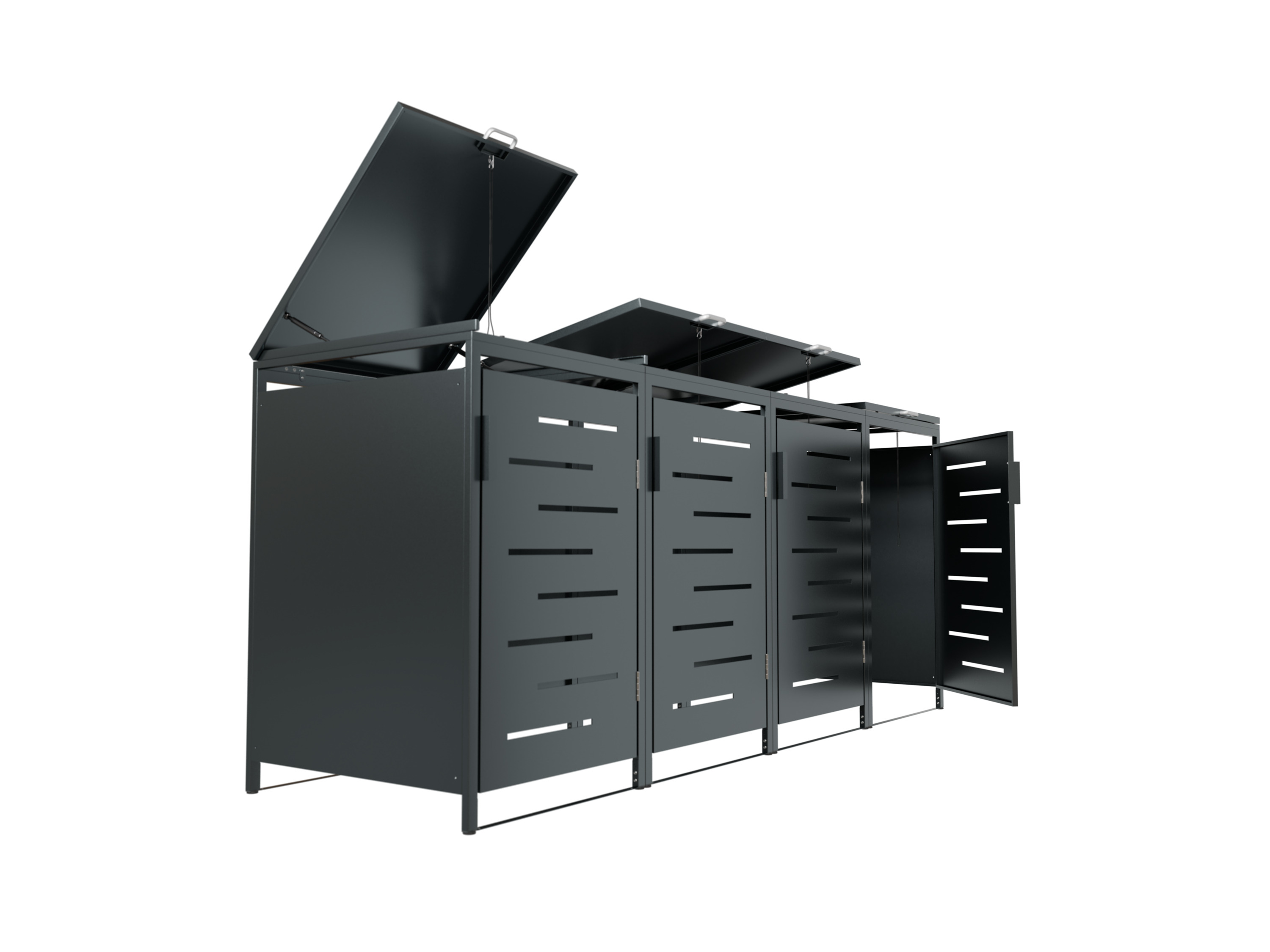 JUSKYS Metall Mülltonnenbox Arel (4er) – Bild 3 von 4