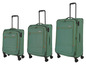 Drei grüne Koffer der Marke Dakine in verschiedenen Größen