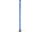 Blaue Blasen-Stehlampe mit silbernem Sockel und glitzernden Blasen