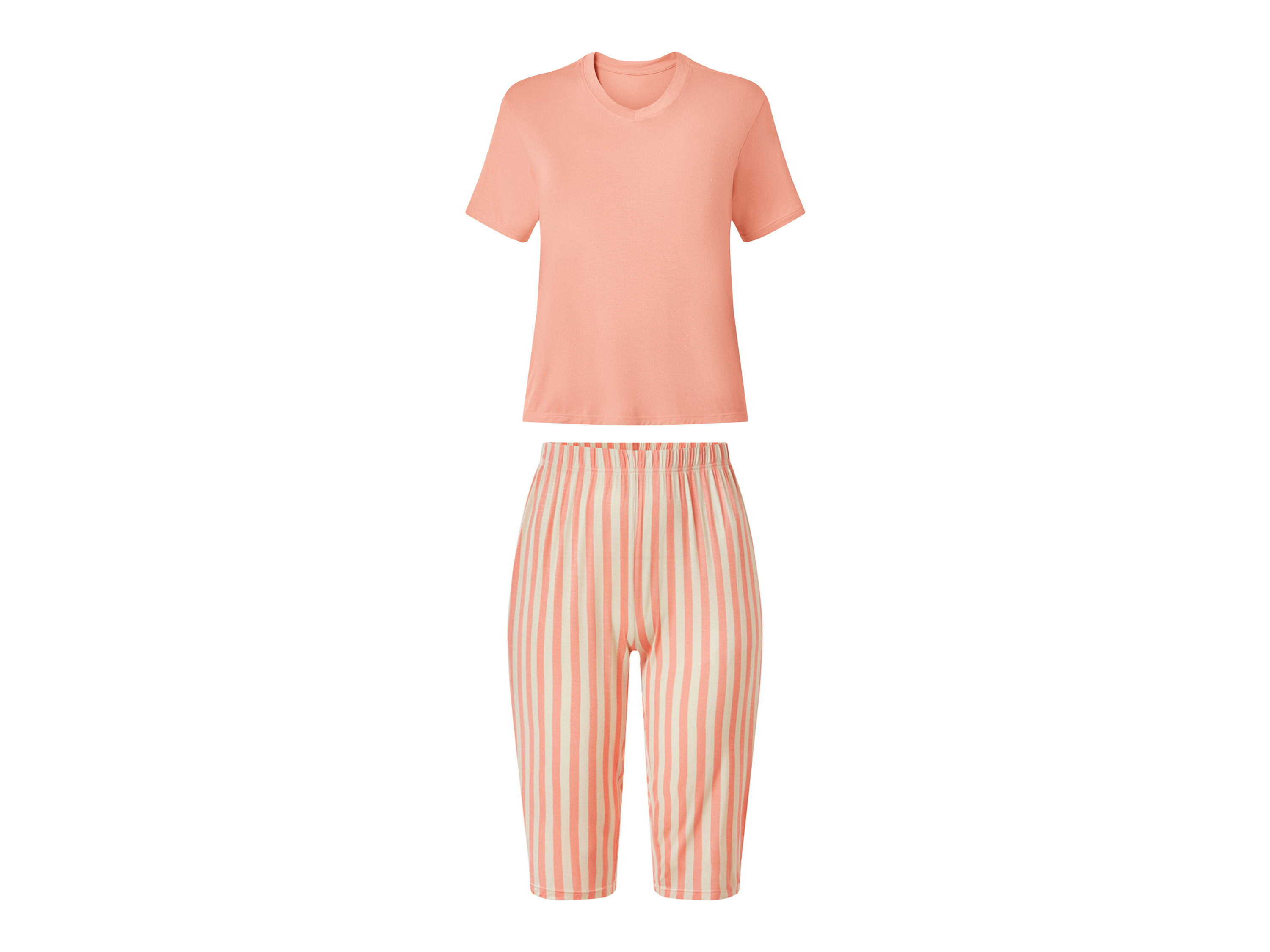 ESMARA® Damen Capri-Pyjama (Koralle, 3XL (56/58))