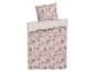 Bettwäsche-Set mit rosafarbenen und braunen Aquarell-Muster.