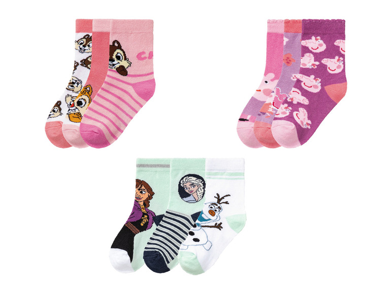 Gehe zu Vollbildansicht: Kleinkinder Mädchen Socken, 3 Paar, mit Baumwolle - Bild 1