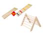 Pikler-Dreieck und 2-in-1 Holzrutsche/Kletterbrett für Kinder.