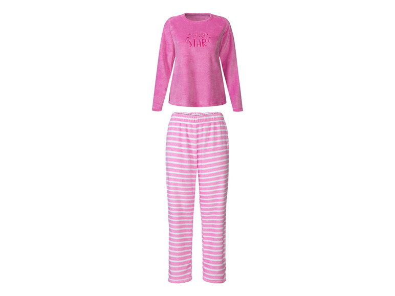 Gehe zu Vollbildansicht: esmara® Damen Pyjama aus weicher, wärmender Plüsch-Qualität - Bild 2