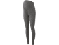 Graue Umstandsleggings aus dehnbarem Stoff.