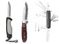 Ein Multifunktions-Taschenmesser, zwei Messer von Crivit und ein Multitool.