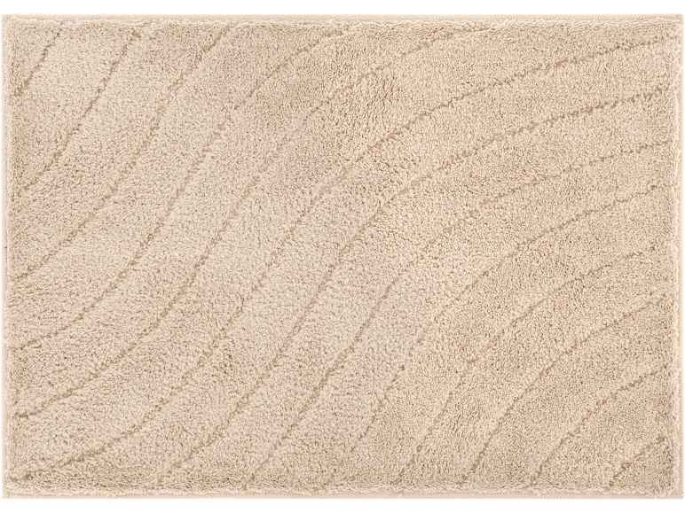 Beige Badematte mit strukturiertem Wellenstreifenmuster
