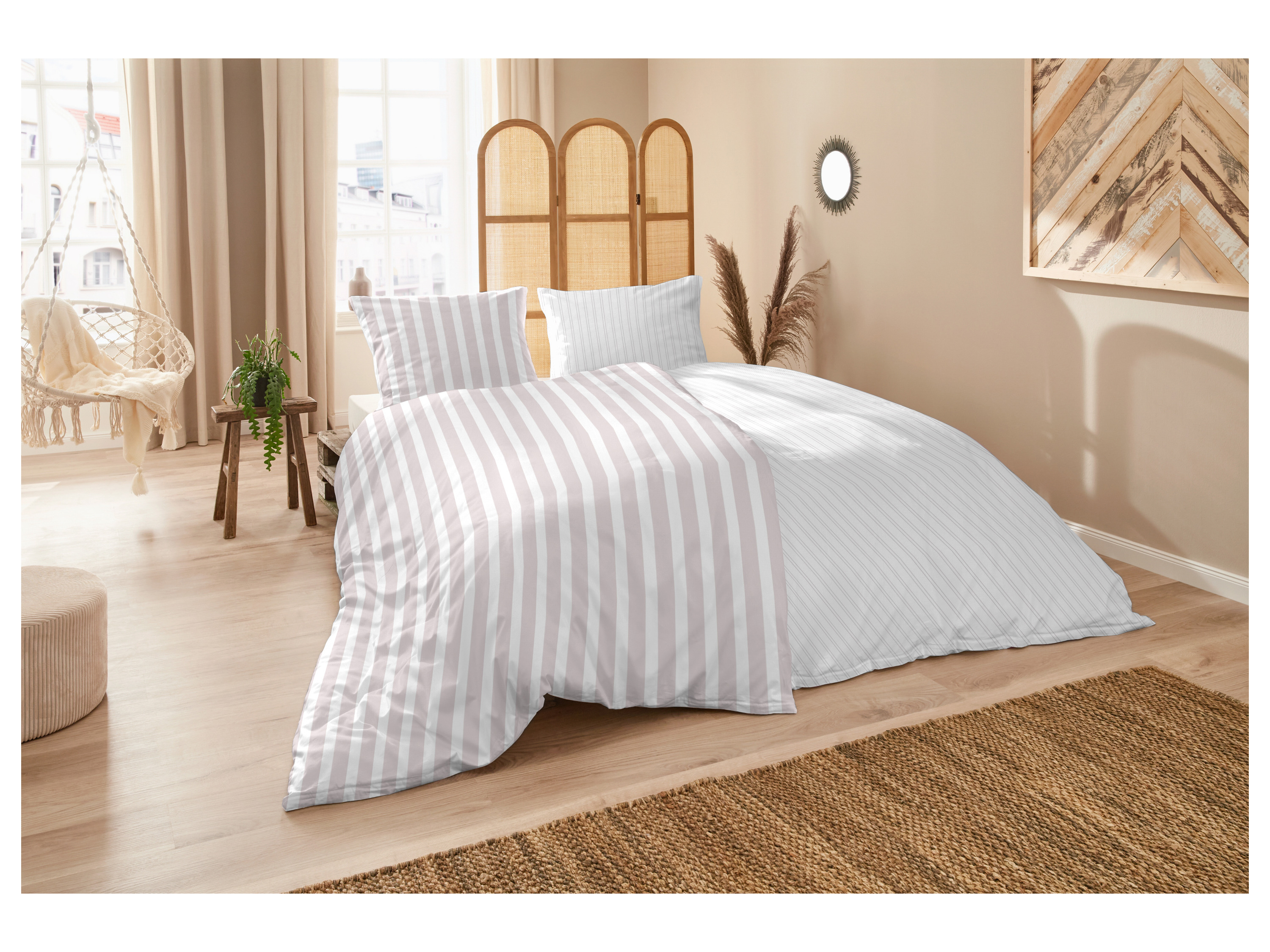 Thumbnail - Westminster Perkal Bettwäsche (Streifen taupe, 135 X 200 CM)