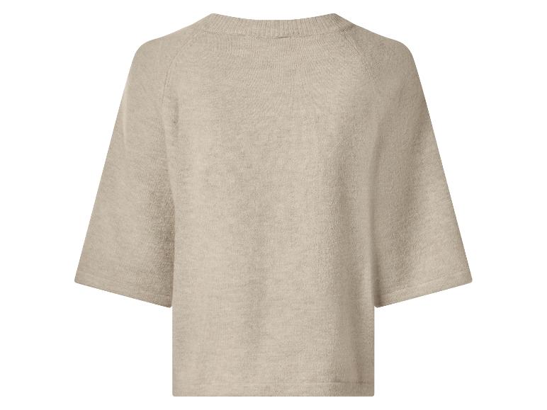 Beiger Kurzarm-Strickpullover, Rückansicht