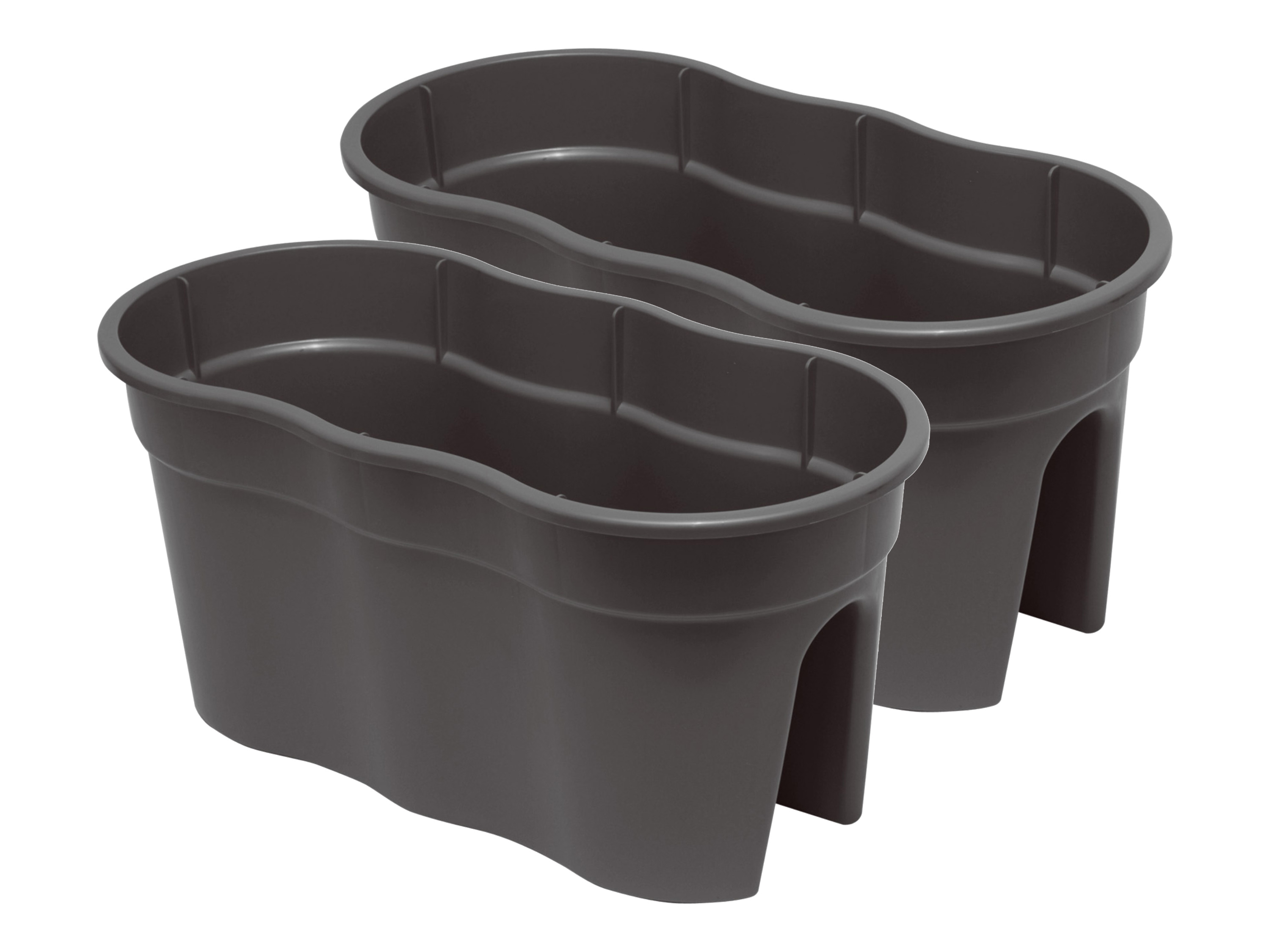 KHW Balkonkasten »Flowerclip XL«, 2er Set (Anthrazit)