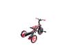 Schwarz-rosa Kinderdreirad mit drei Rädern und Pedalen