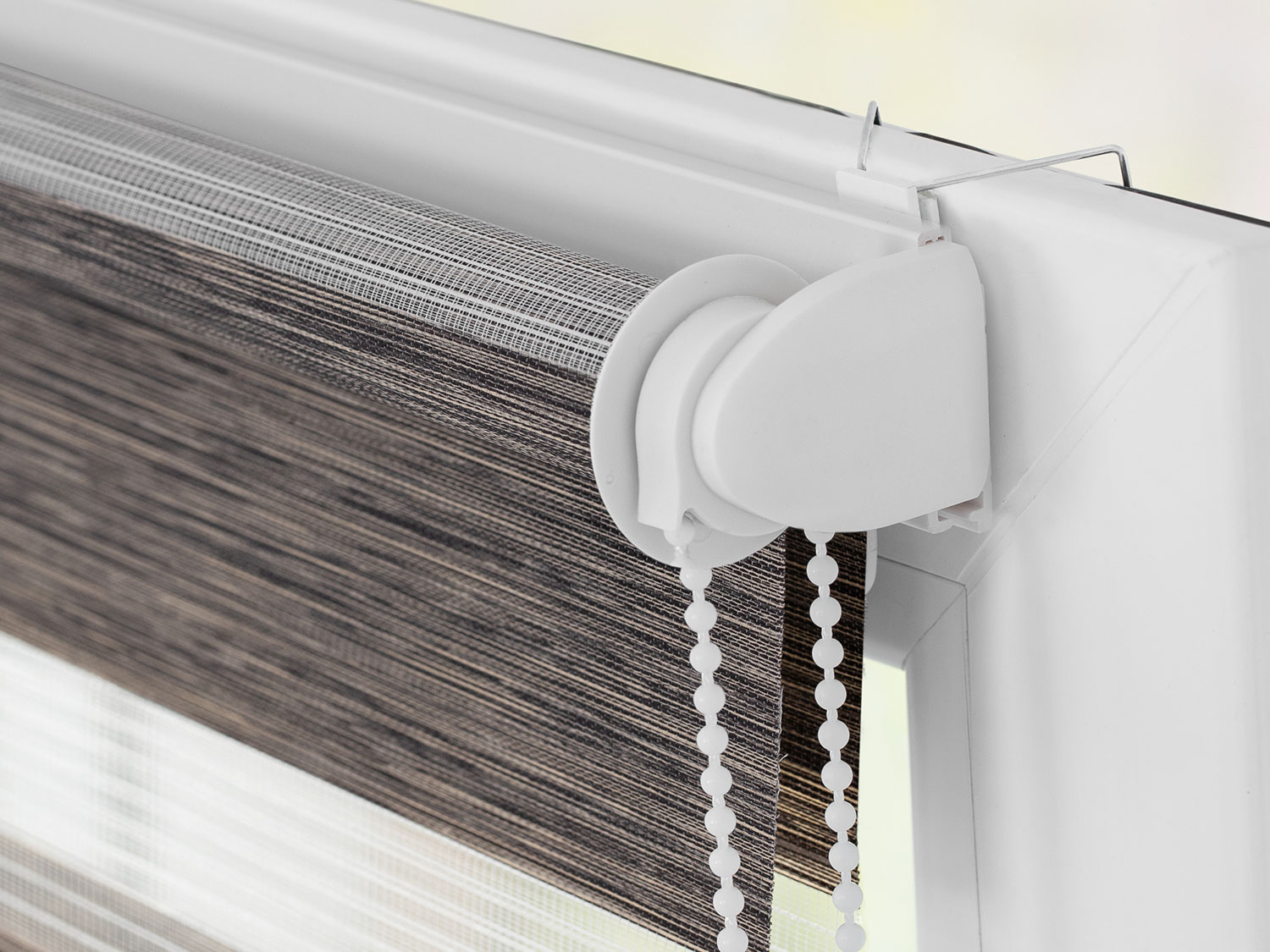 Thumbnail - Lichtblick Duo Rollo Klemmfix, ohne Bohren, meliert (Hellbraun, 80 x 220 cm)