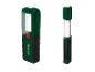 Zwei PARKISDE LED-Arbeitsleuchten, eine rechteckige und eine stabförmige, beide grün und schwarz.