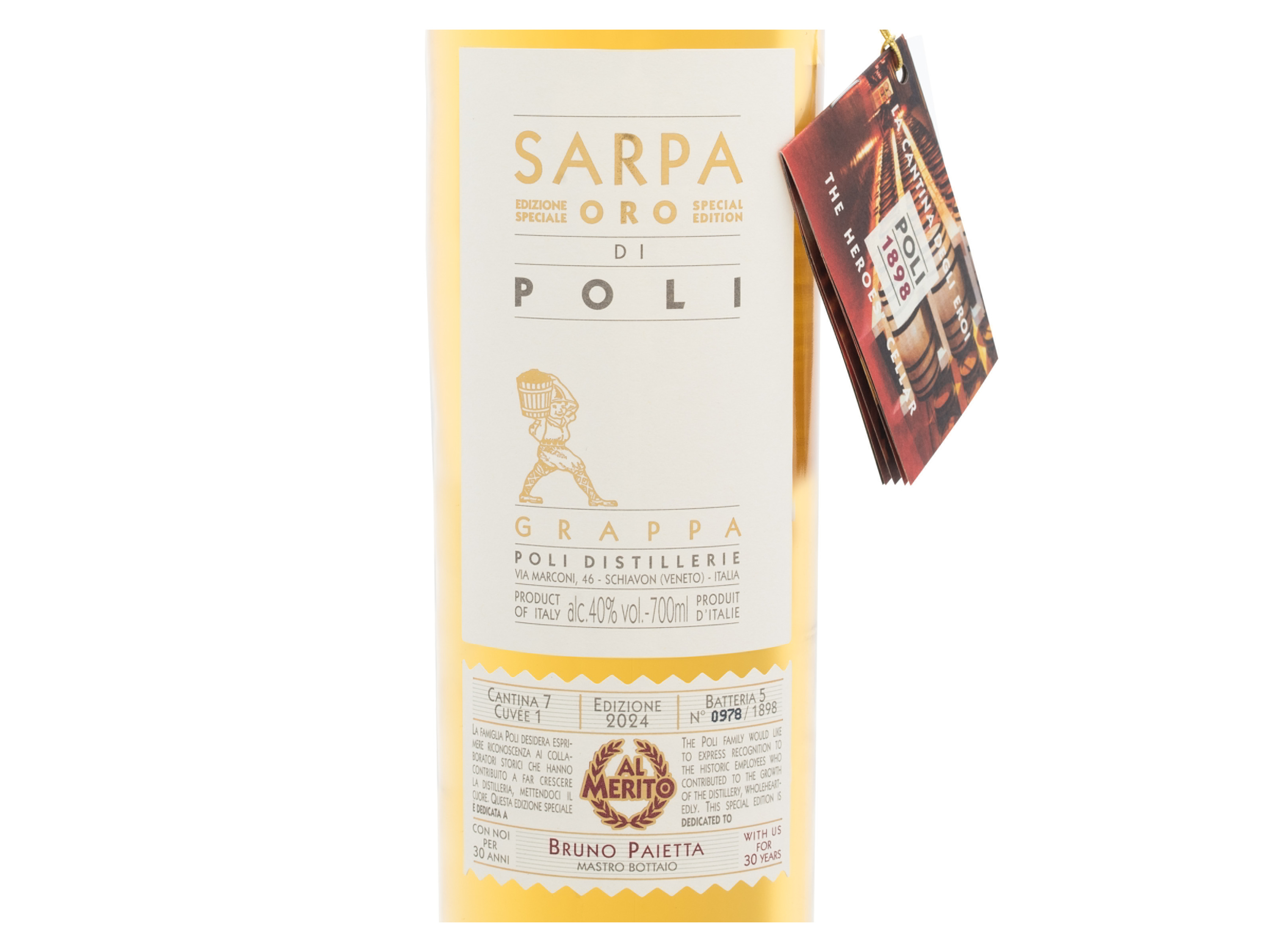 Thumbnail - Grappa Sarpa Oro di Poli mit Geschenkbox 40% Vol