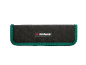Schwarze Werkzeugtasche mit grünem Rand und Logo