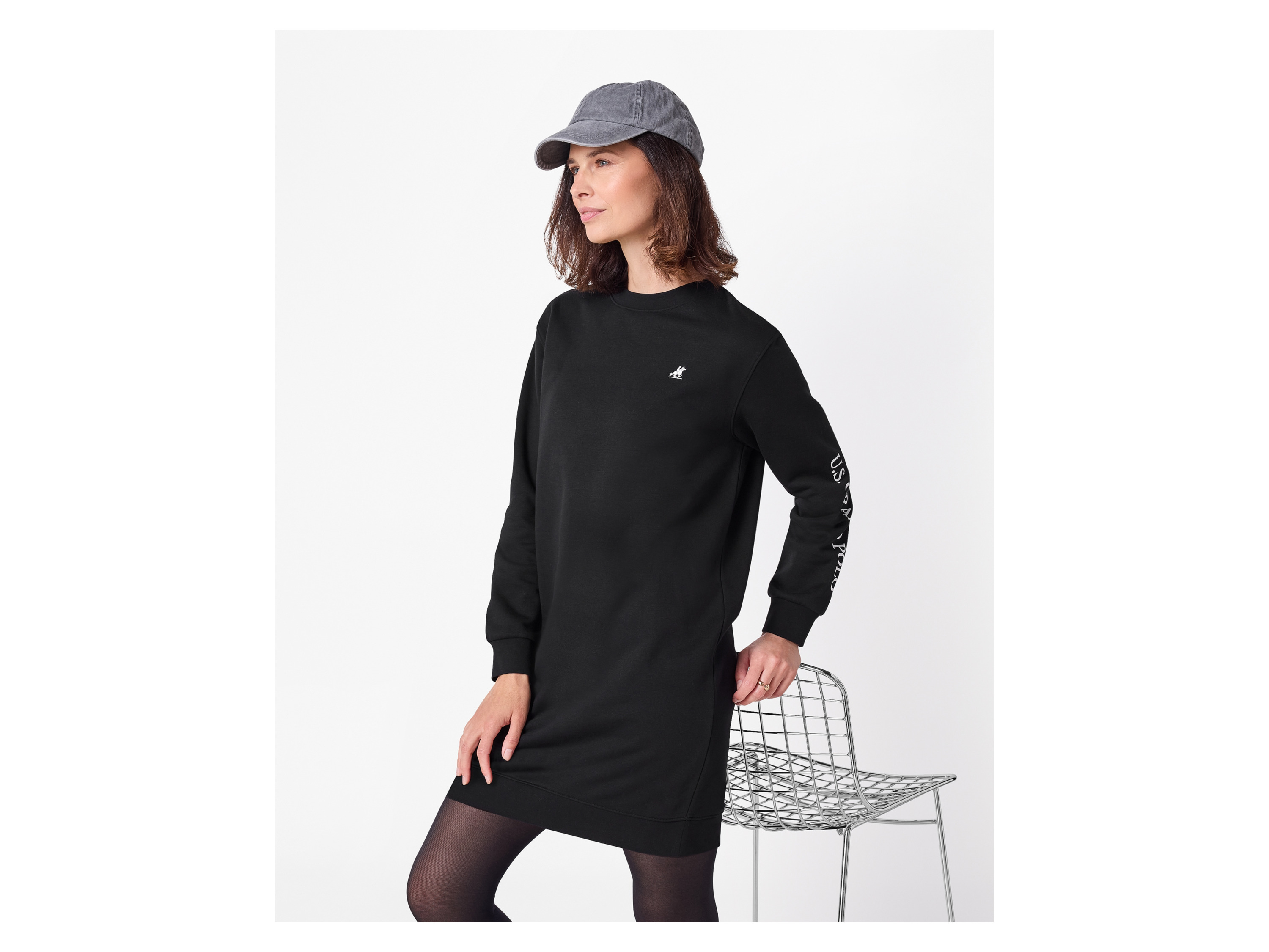 ESMARA® x U.S. Grand Polo Damen Sweatkleid (Schwarz, M (40/42)) – Bild 2 von 4