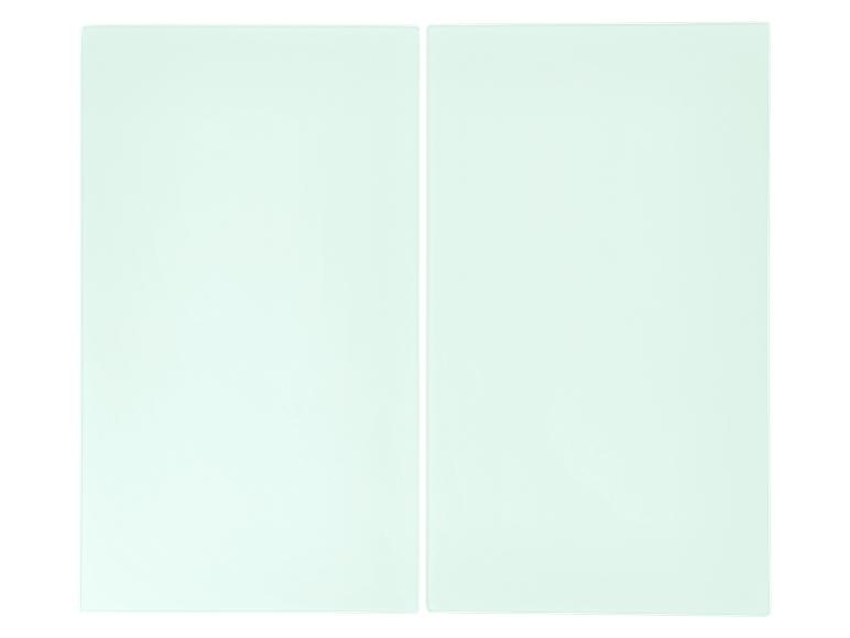 Zwei rechteckige hellgrüne Glasplatten