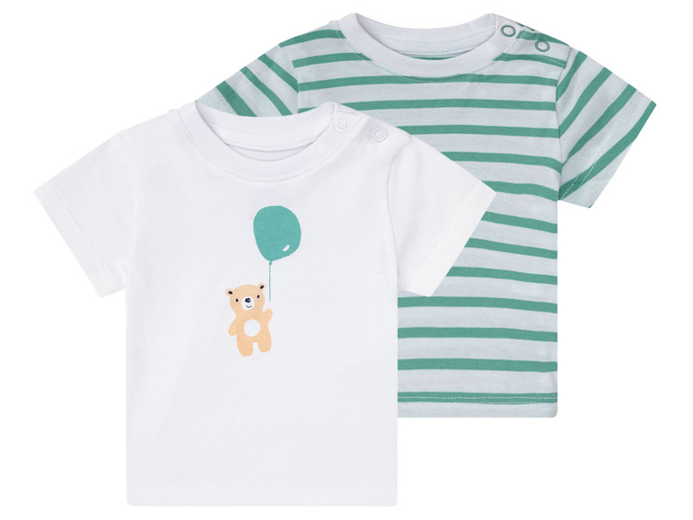 Gehe zu Vollbildansicht: lupilu Baby Jungen T-Shirt, 2 Stück, mit praktischer Schulterknöpfung - Bild 8