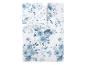 Bettwäsche-Set mit blauem Aquarell-Blumenmuster auf weißem Hintergrund.