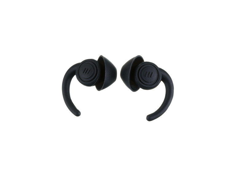 Zwei schwarze Ohrstöpsel mit Haken