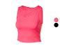 Pinkes Damen-Sporttop mit Ausschnitt und Mesh-Details.