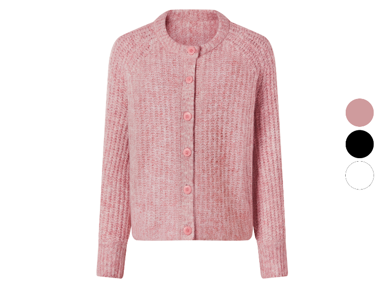 ESMARA® Damen Grobstrick-Cardigan, rosa, mit Knöpfen