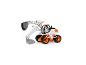 LENA GIGA TRUCKS Pro Spielzeugbagger mit um 360 Grad drehbarer Kabine und beweglichem Arm.