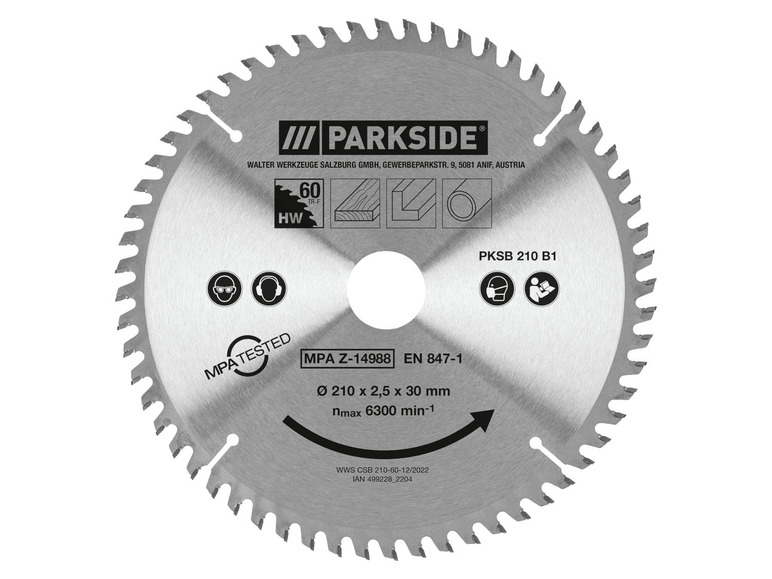 Gehe zu Vollbildansicht: PARKSIDE® Kreissägeblatt »PKSB 210 B1«, 210 mm - Bild 3