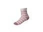 Socke mit rosa und weißen Streifen