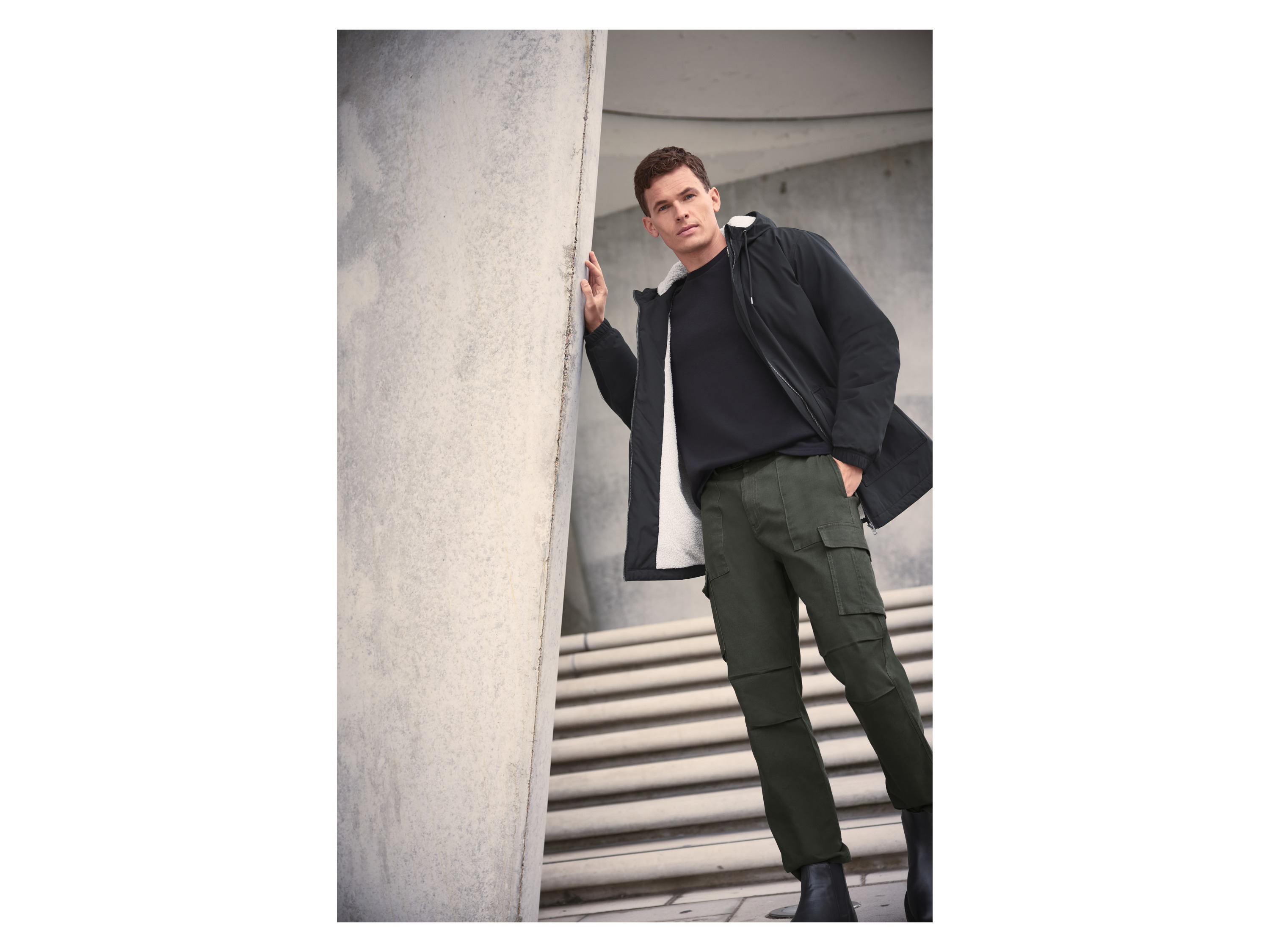 Thumbnail - esmara Men Herren Geripptes Sweatshirt (Schwarz, XL (56/58))