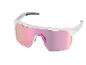Weiße Sportsonnenbrille mit pink verspiegelten Gläsern