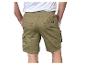 Herren-Khaki-Cargoshorts mit elastischem Bund und Seitentaschen.