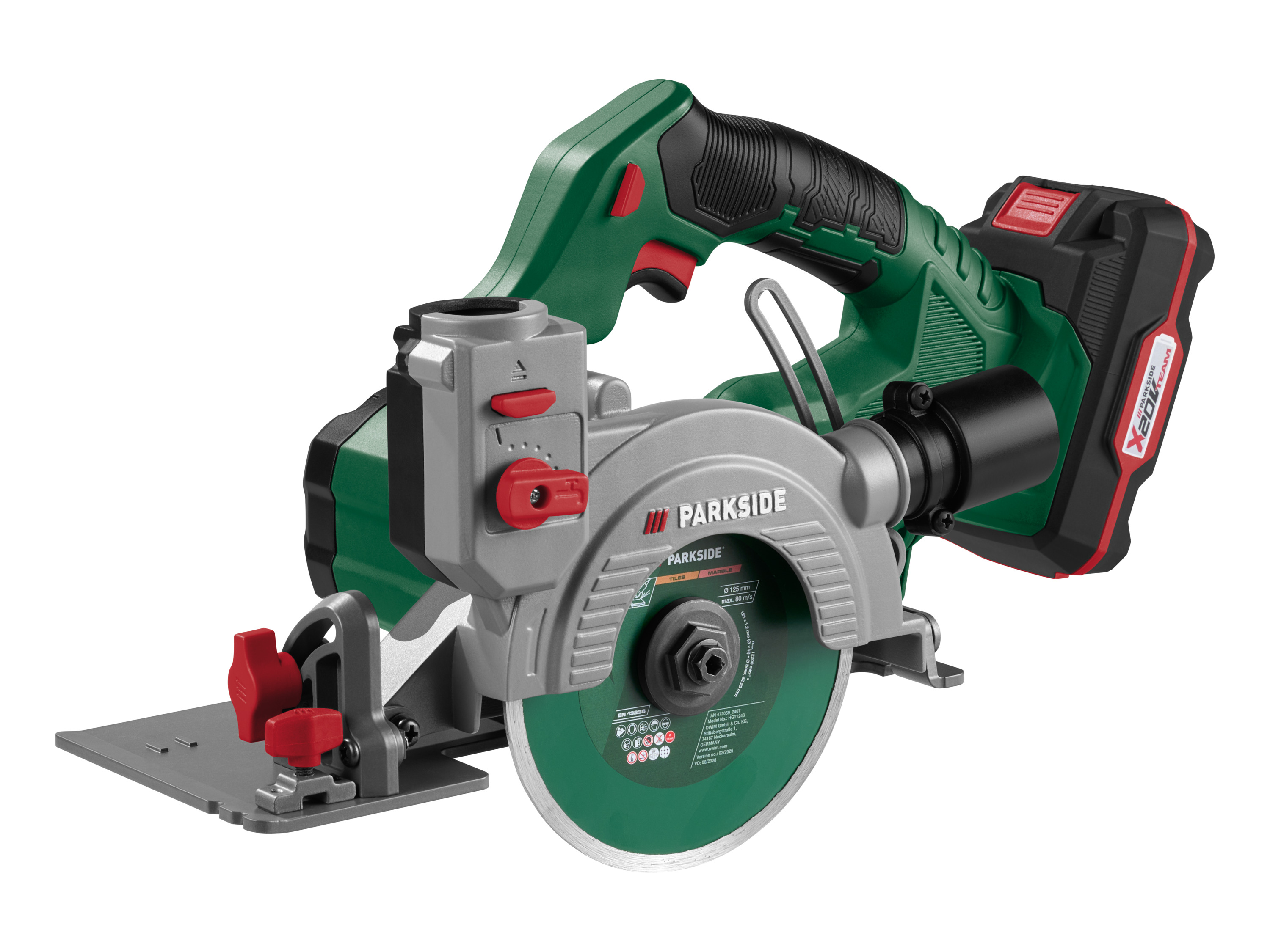 PARKSIDE® 20 V Akku-Fliesenschneider »PAFS 20 A1«, mit Akku und Ladegerät – Bild 4 von 4