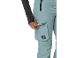 Herren-Skihose in Mintgrün mit Tasche und schwarzem Reißverschluss.