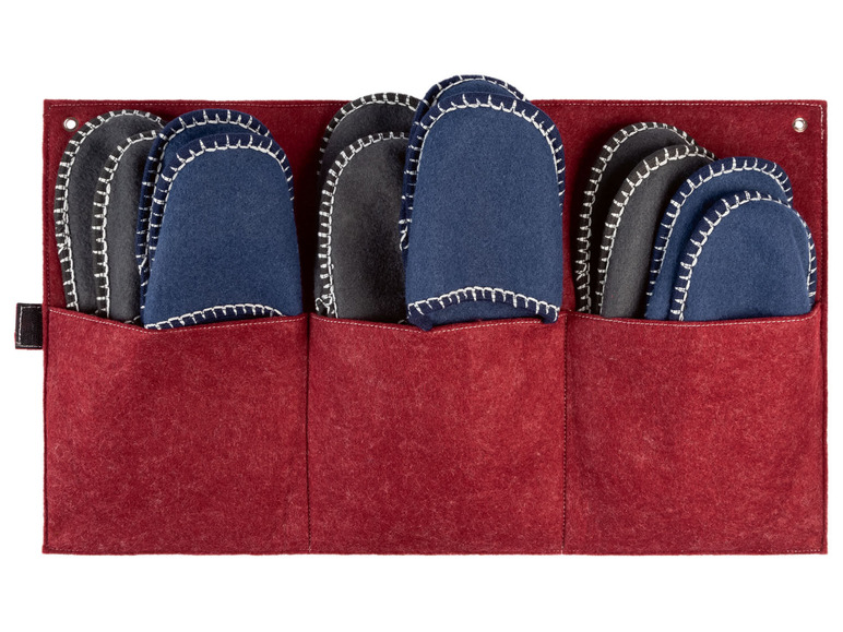 Relaxdays Gästehausschuhe 6 Paar Set - Filzpantoffeln Mit Antirutsch-Sohle