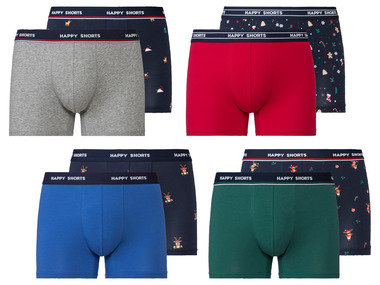 Happy Shorts - Herren Boxershorts, 2 Stück, weihnachtliche Motive