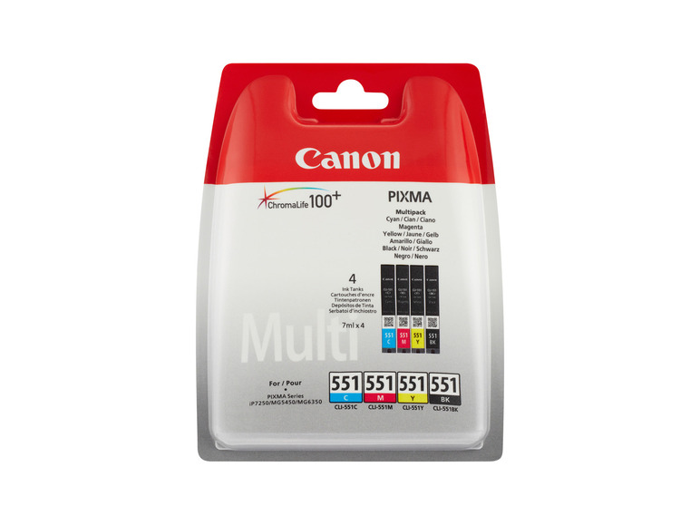 Canon Schwarz/Cyan/Magenta/Gelb »CLI-551« Tintenpatronen Multipack